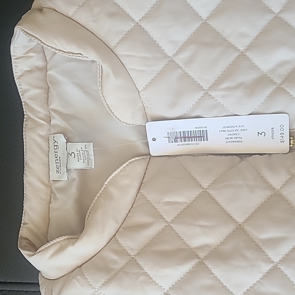 Chico's embellished sleeve jacket in new opal size 3 nwt! Zenergy brand - Picture 3 of 6